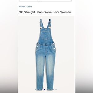 Old Navy OG straight jean overalls size 16 EUC